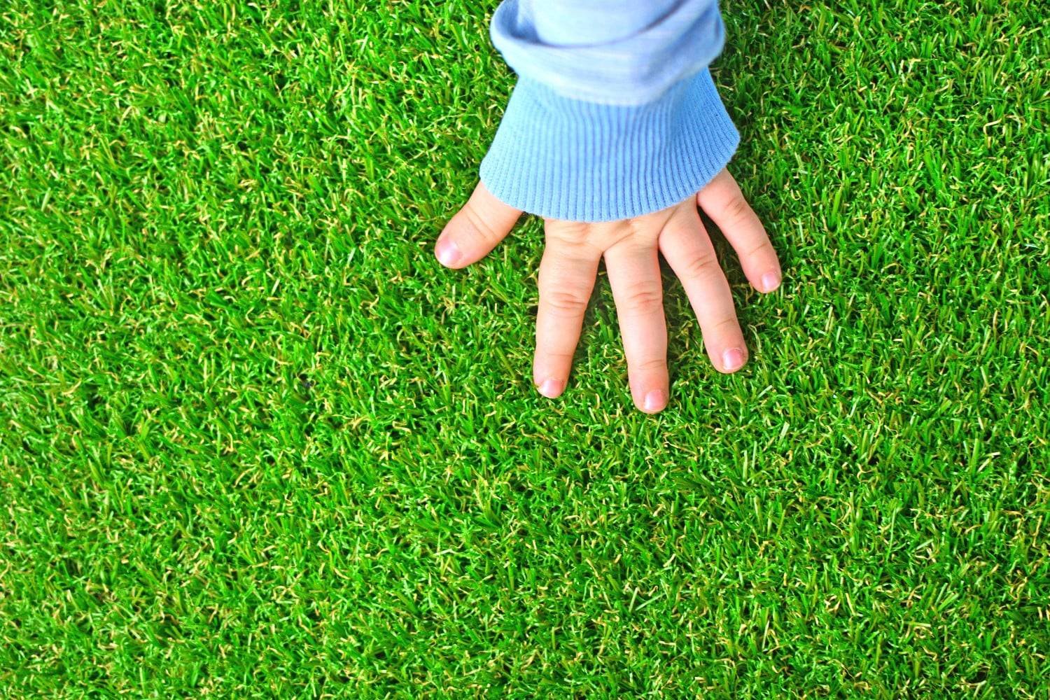 Close-up of soft artificial grass blades